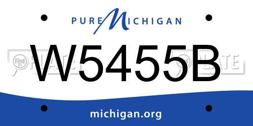 W5455B Michigan License Plate