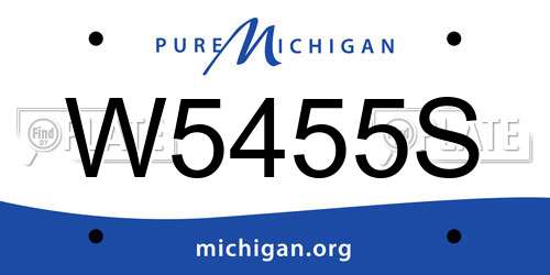 W5455S Michigan License Plate
