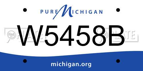 W5458B Michigan License Plate