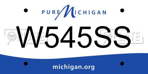 W545SS Michigan License Plate