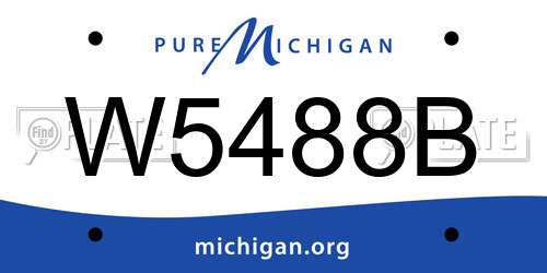 W5488B Michigan License Plate