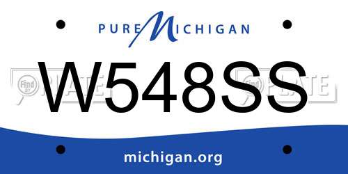 W548SS Michigan License Plate