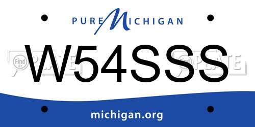 W54SSS Michigan License Plate