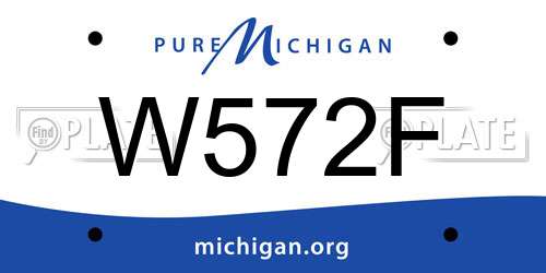 W572F Michigan License Plate