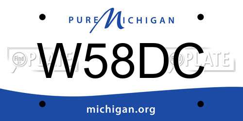 W58DC Michigan License Plate