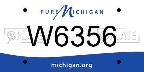 W6356 Michigan License Plate