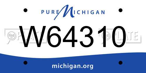 W64310 Michigan License Plate