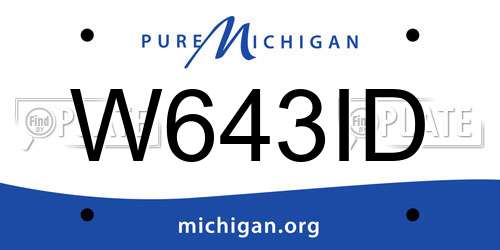 W643ID Michigan License Plate