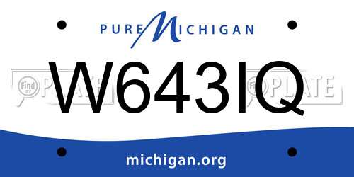 W643IQ Michigan License Plate