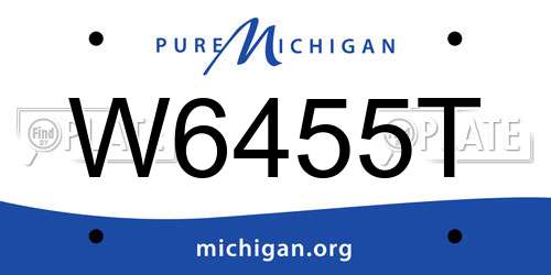 W6455T Michigan License Plate