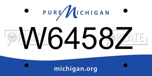 W6458Z Michigan License Plate