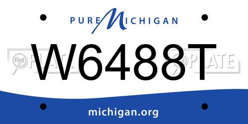 W6488T Michigan License Plate