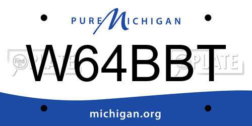 W64BBT Michigan License Plate