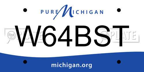 W64BST Michigan License Plate
