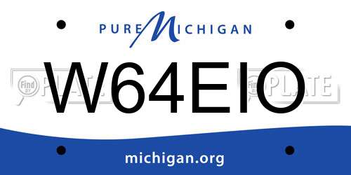 W64EIO Michigan License Plate