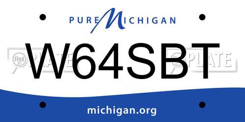 W64SBT Michigan License Plate