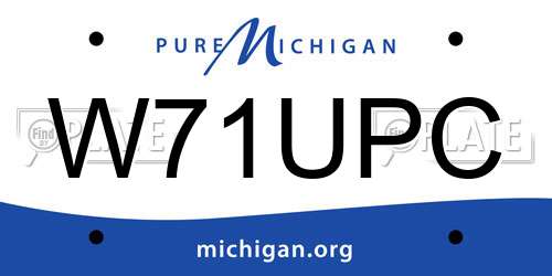 W71UPC Michigan License Plate