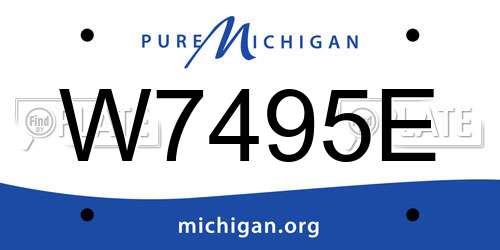 W7495E Michigan License Plate