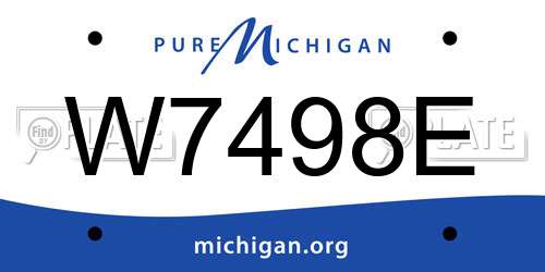 W7498E Michigan License Plate