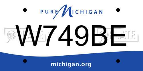 W749BE Michigan License Plate