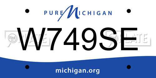 W749SE Michigan License Plate