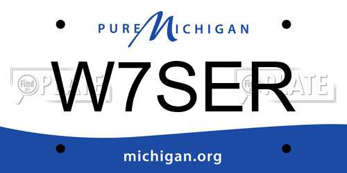 W7SER Michigan License Plate