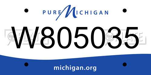 W805035 Michigan License Plate