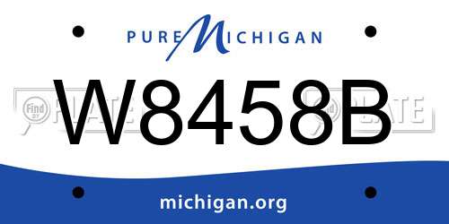 W8458B Michigan License Plate