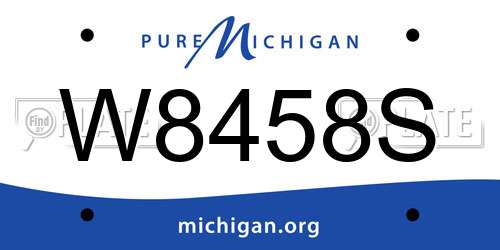 W8458S Michigan License Plate