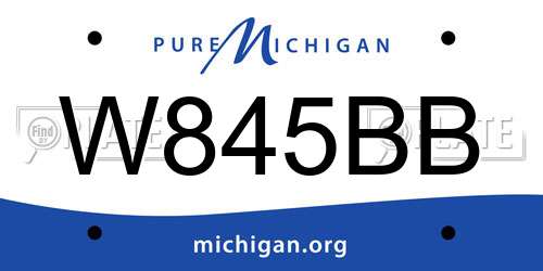 W845BB Michigan License Plate