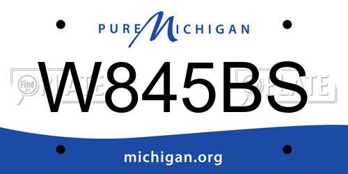 W845BS Michigan License Plate