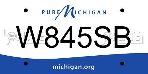 W845SB Michigan License Plate