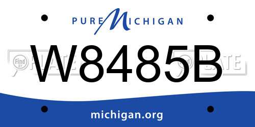 W8485B Michigan License Plate