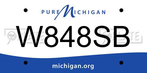 W848SB Michigan License Plate