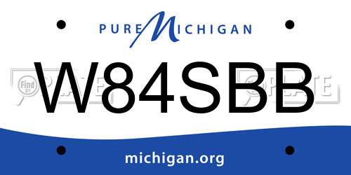 W84SBB Michigan License Plate