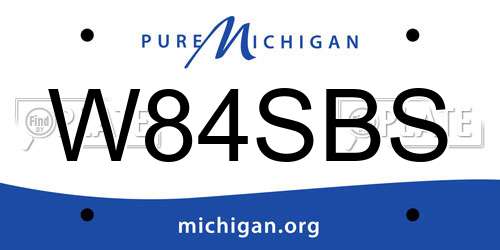 W84SBS Michigan License Plate