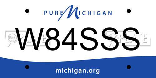 W84SSS Michigan License Plate