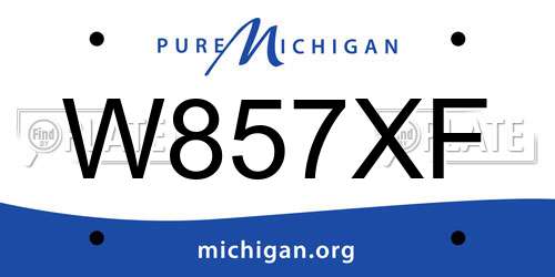 W857XF Michigan License Plate
