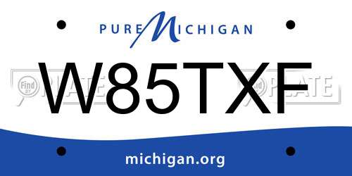 W85TXF Michigan License Plate