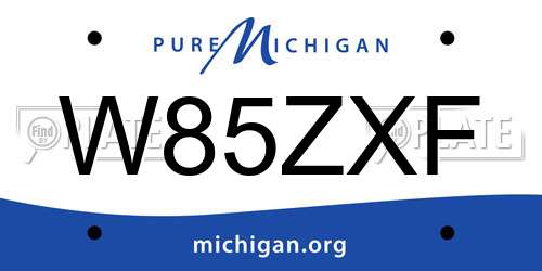 W85ZXF Michigan License Plate