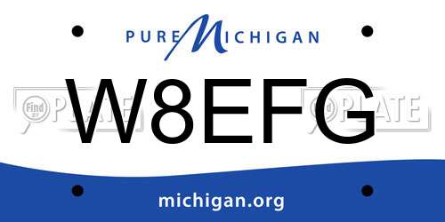 W8EFG Michigan License Plate