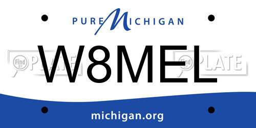 W8MEL Michigan License Plate
