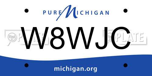 W8WJC Michigan License Plate