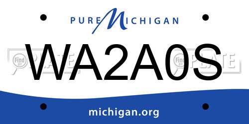 WA2A0S Michigan License Plate