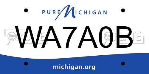 WA7A0B Michigan License Plate