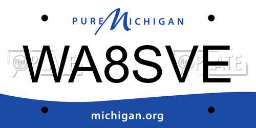 WA8SVE Michigan License Plate