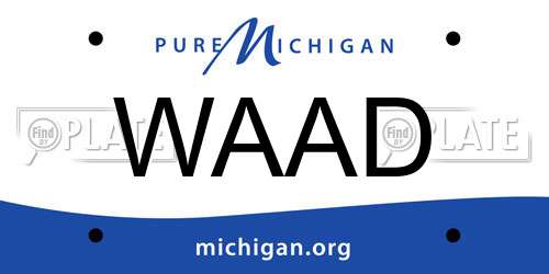 WAAD Michigan License Plate