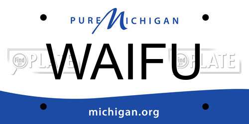 WAIFU Michigan License Plate