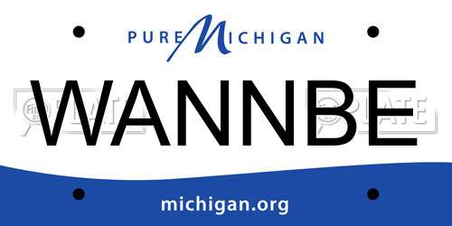 WANNBE Michigan License Plate
