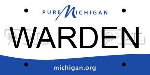 WARDEN Michigan License Plate